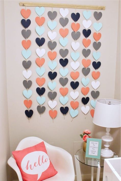 Want to make your own DIY wall decor or art and don’t know where to start?! Check out these super cute ideas with everything from wall hangings to plant shelves and everything in between! #diywalldecor #diywallart #diywallhanging #wallhangingideas Simple Nursery Decor, Girls Room Ideas, Baby Room Boy, Girls Room Diy, Diy Wall Decor For Bedroom, Heart Wall Hanging, Baby Room Wall Decor, Simple Nursery, Girls Room Wall Decor