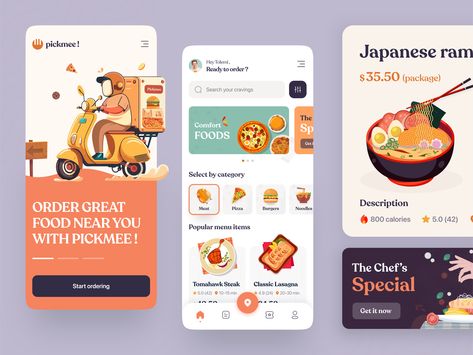 Food Delivery App Ui Design, Food Delivery Logo Design, Food App Ui Design, Fitness Apps Design, Food App Design, Delivery App Design, Food App Ui, Creative App Design, Delivery Design