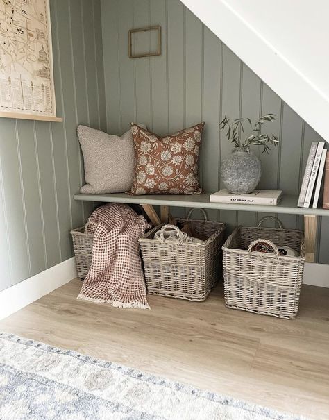 Under Stairs Nook, Stair Nook, Under Stairs Storage, Stairs Renovation, Stairs Storage, Staircase Storage, Bookshelves In Living Room, Under The Stairs, Stair Remodel