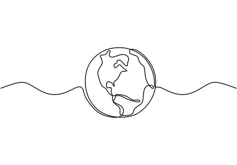 World Illustration Globe, Globe Line Art, Earth Line Art, World Line Art, World Outline, World Map Illustration, World Map Vector, Globe Drawing, Earth Drawing