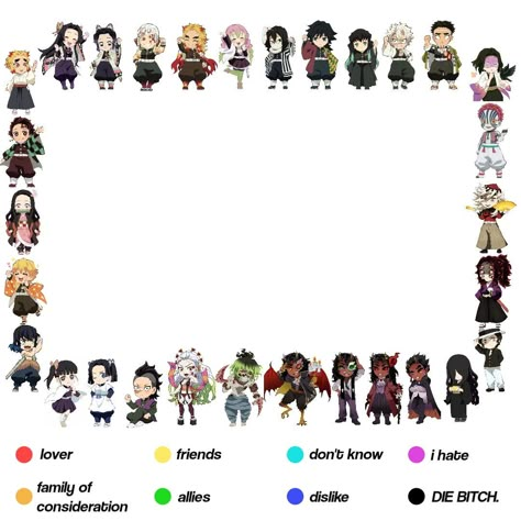 My Demon Slayer Oc, Kny Shipping Chart, Kny Oc Relationship Chart, Demon Slayer Relationship Chart, Kny Relationship Chart, Demon Slayer Oc Names, Demon Slayer Oc Drawing, Character Chart Template Oc, Demon Slayer Template Oc