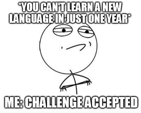 Who says you can't learn a language in a year 🤓 What are you doing today to get closer to your goal? #mondaymotivation #languagegoals #languagelover #languagelearner #studylanguages #studylanguage #polyglots #polyglotproblems #polyglotchallenge #languagememe Polyglot Quotes, Polyglot Aesthetic, Quotes About Language Learning, A Year Challenge, You Are A Language I Am No Longer Fluent In, Learn A New Language Quotes, Language Memes Funny, Language Logo, Duolingo App