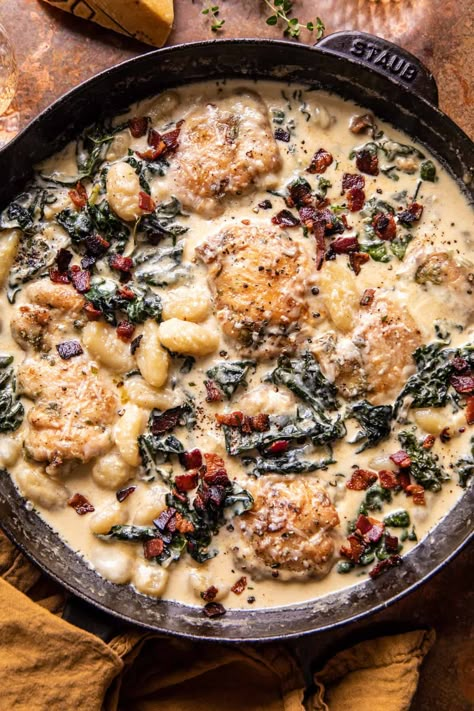 Skillet Creamy Chicken, Parmesan Gnocchi, Creamy Chicken Tortilla Soup, Half Baked Harvest Recipes, Chicken Gnocchi, Harvest Recipes, Gnocchi Recipes, Half Baked, Chicken Tortilla