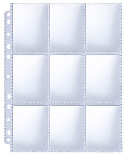 HERKKA Trading Card Sleeve Pages, 100 Pack 9 Pocket Album Pages 11 Holes Fit 3 Ring Binder Foto Card, Binder Templates, Toploader Deco, Boy Frame, Binder Ideas, Trading Card Storage, Mini Note, Lomo Card, Pocket Letter