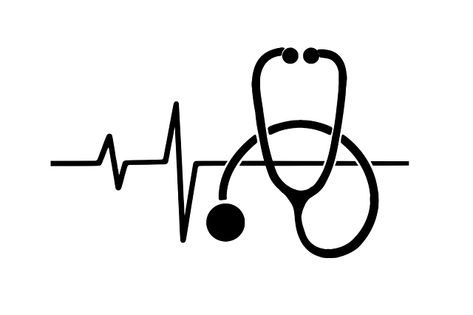 Heartbeat + stethoscope Stethoscope Drawing, Nurses Week Quotes, Doctor Logos, Medical Tattoo, Medical Wallpaper, Cabinet Medical, Medical Icon, Medical Symbols, Medical Logo