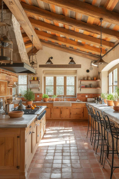 40 Rustic Farmhouse Kitchen Ideas for a Vintage-inspired Look Italian Farmhouse Kitchen, Old Farmhouse Kitchen, Italian Farmhouse, Farmhouse Kitchen Ideas, Scandinavian Nursery, Farmhouse Kitchen Design, Casa Vintage, Rustic Farmhouse Kitchen, Vintage Farmhouse Kitchen