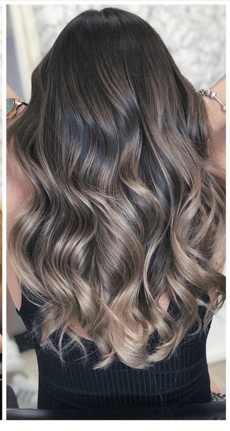 Smokey Burnett Hair, Dark Roots Ash Brown Hair Balayage, Caramel Beige Balayage On Dark Hair, Cold Brunette Balayage, Ash Bayalage Hair, Sand Balayage On Dark Hair, Balage Hair Brown Balayage Brunettes, Cold Balayage Brunette, Asian Bayalage Hair Ash Blonde