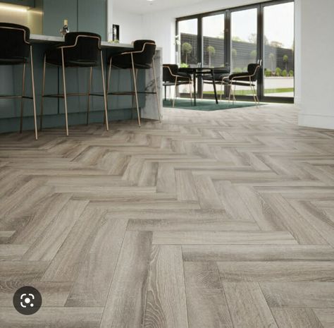 Herringbone Wooden Floors, Oak Laminate Flooring, Real Wood Floors, V Groove, Oak Laminate, Herringbone Floor, Platinum Grey, Herringbone Design, Grey Herringbone