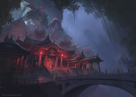 ArtStation - The Shadowed Estate, Chris Ostrowski Creature Fantasy, Landscape Concept, Fantasy City, Fantasy Setting, Fantasy Places, Fantasy Art Landscapes, Fantasy Concept Art, 판타지 아트, Environment Design