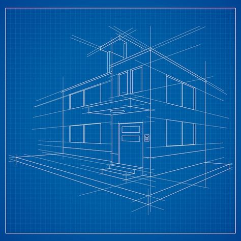 3d blueprint of a building Free Vector | Free Vector 3d Blueprint, Label Ideas, Page Layout Design, Blueprint Art, Graphics Design Ideas, Architecture Background, Hd Background, Poster Ideas, Front Elevation