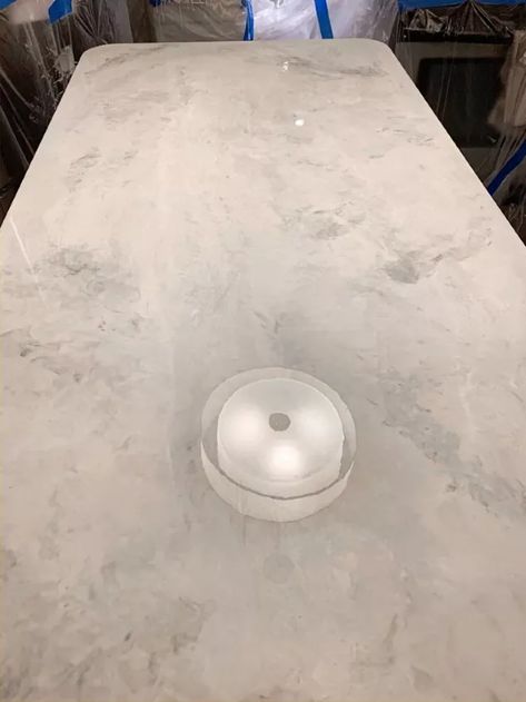 Stone Coat Countertops (epoxy!) | Hometalk Countertops Epoxy, Stone Coat Countertop, Countertop Epoxy, Aging Terra Cotta Pots, Faux Marble Countertop, Countertops Marble, Paint Mixer, Paint Stir Sticks, Cleaning Paint Brushes