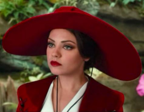 Mila Kunis as Theodora in Oz the Great & Powerful Mila Kunis Oz The Great And Powerful, Oz The Great And Powerful Theodora, Mila Kunis Oz, Goodbye Yellow Brick Road, Mila Kunis, Yellow Brick Road, Floppy Hat, Witch, Makeup Looks