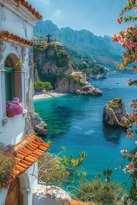 Bestie Trip, Greece Landscape, Driving In Italy, Greece Painting, Coastal City, Italy Aesthetic, Beautiful Travel Destinations, Best View, Pretty Landscapes