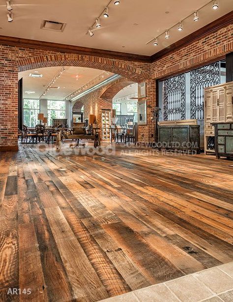 Antique Reclaimed Hardwood Flooring by Olde Wood, Ltd. Hardwood Plank Flooring, Reclaimed Hardwood Flooring, Pallet Floors, Reclaimed Oak Flooring, Wide Plank Hardwood Floors, Rustic Wood Floors, Reclaimed Wood Floors, Reclaimed Flooring, Barn Renovation