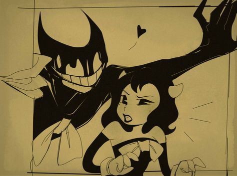 Bendy X Alice, Bendy Y Boris, Alice Angel, Just Ink, Ink Machine, Anime Fnaf, Bendy And The Ink Machine, Cute Anime Pics, Cute Wallpaper Backgrounds