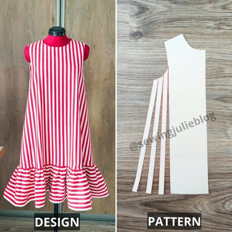 Shirt Dress Pattern Drafting, Flounce Dress Pattern, Diy Summer Dress, Easy Dress Pattern, Summer Dress Pattern, Summer Dresses Diy, Summer Dress Sewing Patterns, Simple Dress Pattern, Easy Dress Sewing Patterns