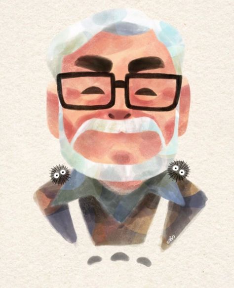 Hayao Miyazaki Portrait, Brave Women, Design Challenge, Japanese Animation, Hayao Miyazaki, Miyazaki, Design Challenges, Portrait Art, Studio Ghibli