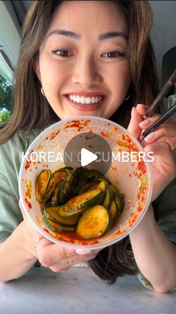 Kylie, MS, RD | Dietitian on Instagram: "My favorite way to eat an entire cucumber

Thank you for inspiring us all to eat entire cucumbers @logansfewd

Oi Muchim, or spicy cucumber salad, is a Korean side dish (banchan) that can be prepared in no time at all! It’s my fave way to eat cucumbers because it’s very flavorful yet so easy to make.

Banchan are a key component in Korean meals. Banchan are side dishes that are served with the main course and are meant to be consumed throughout the meal and replenished as needed. Other examples of banchan include kimchi, spicy radish salad (mu saengchae), seasoned mung bean sprouts (sukju namul), and braised potatoes (gamja jorim).

Though it may be difficult to prepare banchan with every meal if you’re not used to doing so, it can be a great way to Korean Cucumber Carrot Salad, Cucumber Korean Side Dish, Easy Korean Cucumber Salad, Salad Recipes Cucumber, Bean Sprouts Korean Side Dish, How To Make Cucumber Salad, Korean Food Recipes Easy, Korean Chili Powder, Korean Cucumber Salad