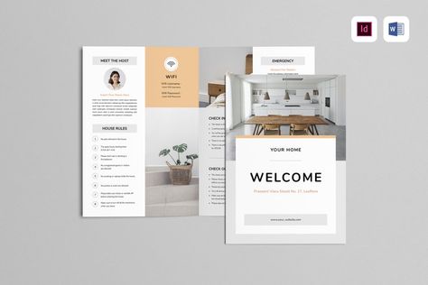 Welcome Letter Design, Luxury Airbnb, Guide Words, Welcome Letter, Manual Design, Document File, Microsoft Word Document, Free Font Download, Character Styles