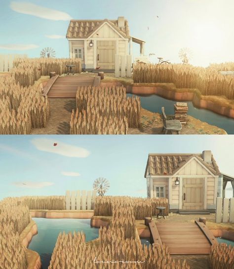 Acnh Countryside, Acnh Cottagecore, Build Credit, Southern Gothic, Countryside House, Animal Crossing Game, Island Design, Animal Crossing Qr, Seaside Towns