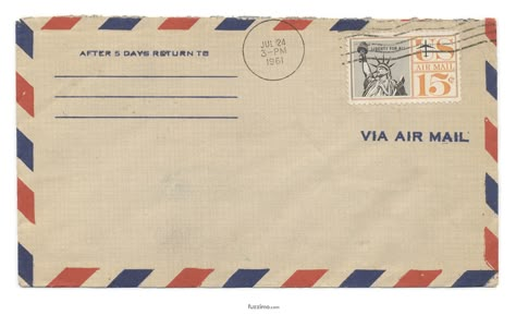 Envelope Template Aesthetic, Mail Envelopes Aesthetic, Vintage Mail Aesthetic, Old Envelope Aesthetic, Letter In Envelope, Old Letters Vintage, Air Mail Envelope, Envelope Png, Envelope Vintage