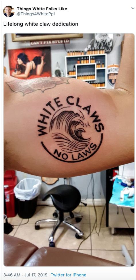 Drink Tattoo, Summer Jokes, Claw Tattoo, White Claw Hard Seltzer, Spiked Seltzer, Hard Lemonade, White Claw, Monster Energy Drink, Hard Seltzer