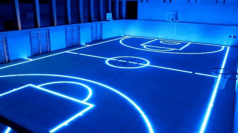 GlassFloor via GIPHY #innovation #design #tronfloor #sport #technology #futuristic Home Basketball Court, Backyard Basketball, Outdoor Basketball Court, Indoor Basketball Court, Basketball Courts, Bola Basket, Indoor Basketball, Basketball Workouts, Sport Court