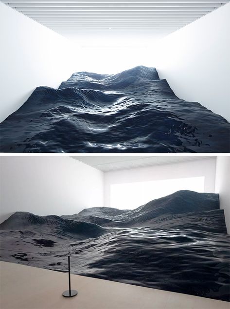 Japanese Art Collective ‘Mé’ Creates a Hyperrealistic Landscape of Ocean Waves at the Mori Art Museum Landscaping Photography, متحف فني, Light Art Installation, Photography Colorful, Japanese Landscape, Art Japonais, Sculpture Installation, Land Art, Art Plastique