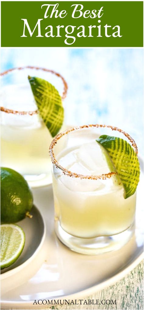 This simple Margarita cocktail recipe took me years of research and I have finally found the absolute best one ever! This easy agave margarita has only 4 ingredients. You don’t need expensive liqueurs or mixes to make this classic cocktail!  #tequila #margarita #summerdrinks #drinks #cocktails #recipe #easyrecipe #lime Lime Margarita Recipe On The Rocks, Tequila On The Rocks, Classic Margarita Recipes On The Rocks, Fancy Margarita Recipe, Simple Margarita Recipe On The Rocks, The Best Margarita Recipe, Best Classic Margarita Recipe, Best Margarita Recipe On The Rocks, Fancy Margaritas