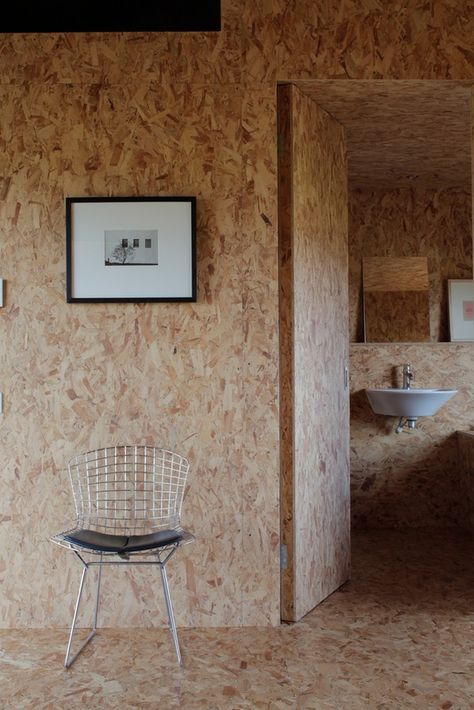 Christopher Rudqvist for Dwell Chipboard Interior, Osb Furniture, Osb Plywood, Osb Wood, Osb Board, Oriented Strand Board, Plywood Interior, Harry Bertoia, Interior Minimalista