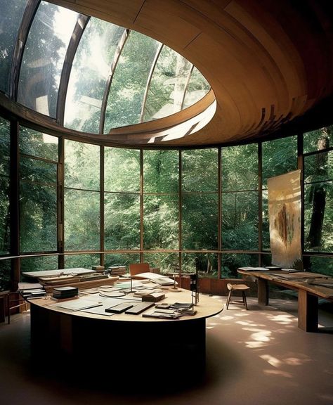 Greenhouse Office, Futuristic Home, Dream House Interior, Beautiful Architecture, Dream House Decor, May 22, Architectural Digest, Large Windows, House Inspo