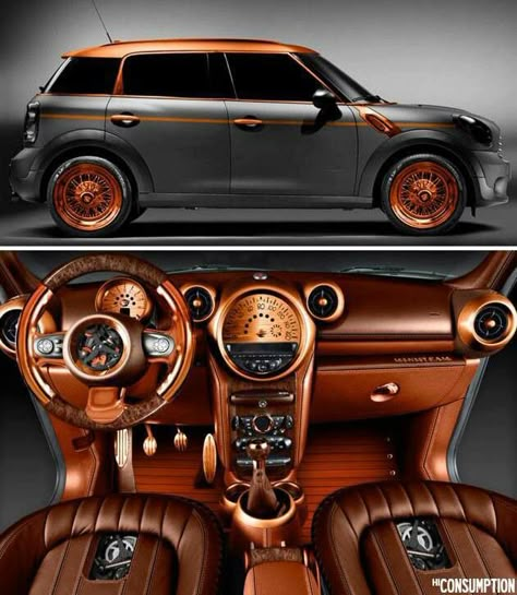 Steampunkish Mini Cooper  YOWZA!!!  I live minis and I love everything steampunk, I want!! No!  I NEED!  And, now, I'm going to create. Steampunk Machines, Steampunk Motorcycle, E90 Bmw, Mode Steampunk, Mini Cooper Countryman, Cooper Countryman, Ford Capri, Pt Cruiser, Mini Countryman