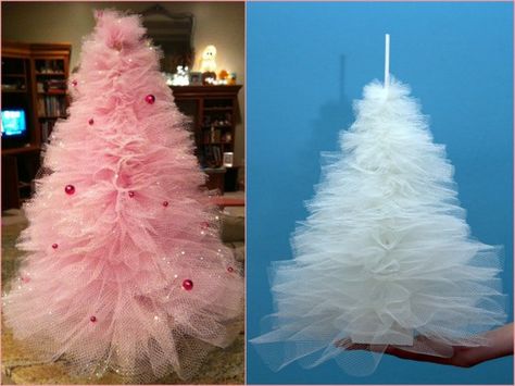 Tutu Christmas Trees Tulle Christmas Tree, Tulle Christmas Trees, Diy Crafts Christmas, A White Christmas, Noel Christmas, Xmas Crafts, Christmas Deco, Christmas Stuff, Christmas Joy