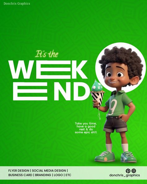 Happy Weekend Flyer Design, Weekend Flyer Design, Social Media Advertising Design, Graphic Design Photoshop, Design Photoshop, Business Card Branding, Happy Weekend, Advertising Design, Social Media Design