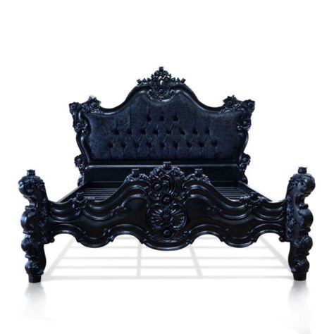 classicfurnitureuk.co.uk Find many great new & used options and get the best deals for EU STOCK Upholstered Gothic bed carved from mahogany wood ~ Baroque Rococo style at the best online prices at eBay! Free shipping for many products! Gothic Bed Frame, Goth Bed, Baroque Bed, Gothic Bed, Gothic Decor Bedroom, Rococo Furniture, Modern Baroque, Gothic Bedroom, Gothic Furniture