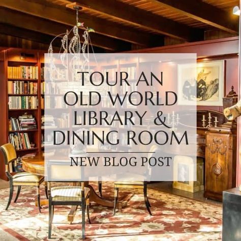 Dining Room With Books, Dining Library Combo, Library Dining Room Combo, Dining Room Turned Library, Red Wall Color, Old World Library, Library And Dining Room, Dining Room Library Combo, Ship Chandelier