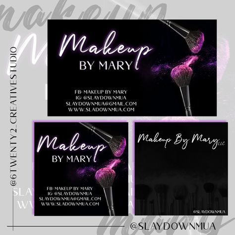 Visiting Card For Makeup Artist, Makeup Visiting Cards Design, Make Up Artist Business Cards Ideas, Makeup Visiting Card, Mua Business Cards, Bridal Contract, Mua Business, Makeup Artist Business Cards Design, Cosmetic Business Cards