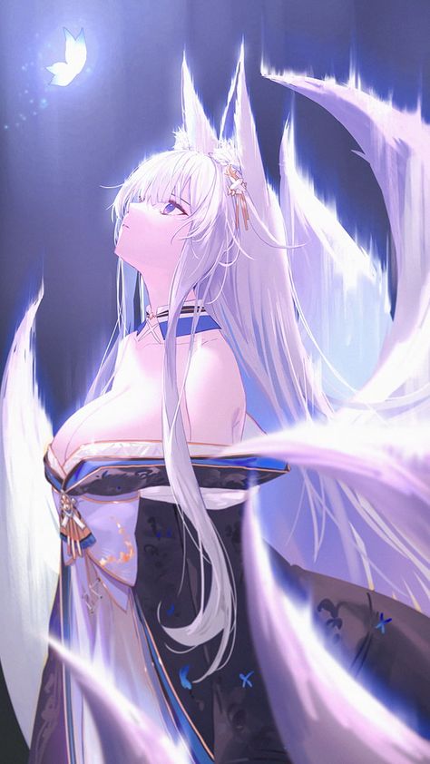 Kampot, Anime Warrior, Anime Wolf, Anime Angel, Anime Kawaii, Anime Artwork, An Anime, White Hair, Fantasy Character Design