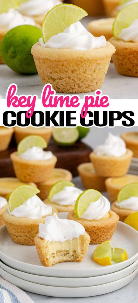 Key Lime Cookie, Lime Frosting, Key Lime Cookies, Key Lime Desserts, Lime Cookies, Lime Tart, Lime Desserts, Sugar Cookie Crust, Individual Desserts