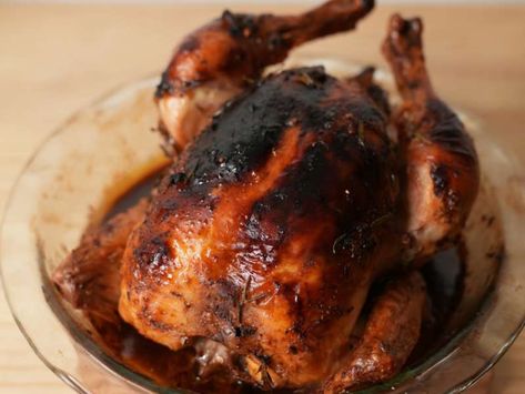 Garlic Maple Butter Roast Chicken Recipe - Whisk Garlic Roasted Chicken, Roast Chicken Recipe, Roasted Garlic Chicken, Maple Butter, Roast Chicken Recipes, Citrus Chicken, No Calorie Foods, Crushed Red Pepper Flakes, Seasonal Food