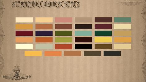 Steampunk Pallete, Steam Punk Color Palette, Steampunk Palette, Steampunk Color Palette, Industrial Color Palette, Steampunk Library, Steampunk Room, What Is Steampunk, Steampunk Rooms