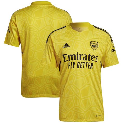 Arsenal Home Goalkeeper Shirt 2022-23 Unisex - Yellow Commanding displays and Arsenal goalkeeper's go hand in hand, and with this home goalkeeper shirt you'll get the same commanding and dominant look as the Gunners' number one. Offering a lightweight and comfortable feel, the shirt features AEROREADY technology which keeps you cool throughout your matchday and with its enhanced stretch panels and side slits you'll be able to move around your area more easily. Wash inside out separately or wi... Arsenal 2022, Ronaldo Shirt, Arsenal Jersey, Messi And Ronaldo, Kids Soccer, Custom Jerseys, Hand In Hand, Keep Your Cool, Arsenal