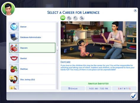 Daycare Career Babysitting Jobs, Psychology Degree, Disc Jockey, Parenting Skills, Sims Mods, Work From Home, Infants, Sims 4, From Home