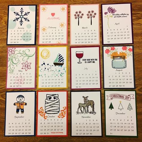 Homemade Calendar, Scrapbook Calendar, Calendar Examples, Make Your Own Calendar, Handmade Bookmarks Diy, Creative Calendar, Calendar Gift, Calendar Craft, 2017 Calendar