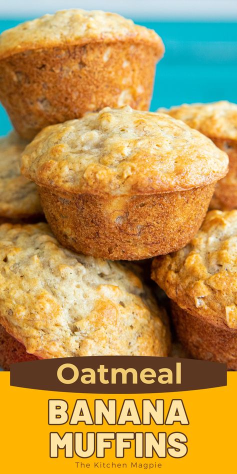 Muffins With Bananas And Oats, Banana Oat Recipes, Mashed Banana Recipes, Oatmeal Banana Muffins, Best Banana Muffin Recipe, Banana Oat Muffins Healthy, Moist Banana Muffins, Oatmeal Banana Bread, Mini Banana Muffins