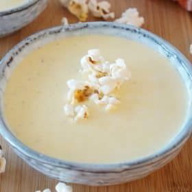 Popcorn Soup - A Food Lover's Kitchen Popcorn Soup Recipe, Popcorn Soup, Easy Chilaquiles Recipe, Pear Gorgonzola Salad, Simple Soups, Buttery Popcorn, Gorgonzola Salad, Recipe Soup, Creamed Onions