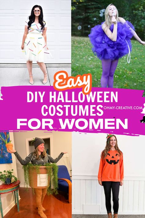 Stand out this Halloween in one of these cute DIY costumes for women. You don't even need to know how to sew! I found the best and easiest DIY costumes for women. Whether you love to sew or you have never touched a sewing machine in your life, you will be able to find something to create from this list. Diy Adult Halloween Costumes, Easy Halloween Outfit, Easy Halloween Costumes For Women, Easy Diy Halloween Costumes, Kostum Halloween, Cheap Halloween Costumes, Diy Costumes Women, Easy Diy Costumes, Diy Halloween Costumes For Women