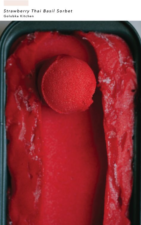 Sorbet 12 Ways Basil Sorbet, Hemgjord Glass, Ice Cream Sunday, Sorbet Ice Cream, Sorbet Recipes, Cold Treats, Thai Basil, Ice Cream Popsicles, Homemade Ice