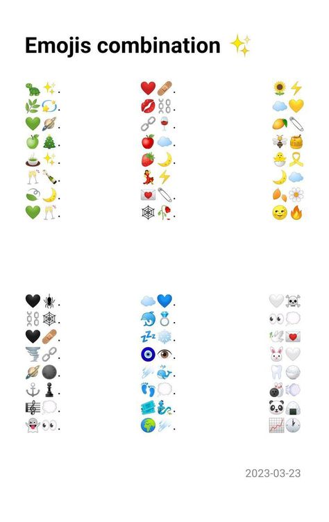 Cute Combination Emoji, Two Emojis Combinations, Earth Emoji Combinations, Emoji For Instagram Post, Emoji For Nature, Asethic Emojis Combo, Rain Aesthetic Emoji Combo, Cloud Emoji Combinations, Dog Emoji Combinations