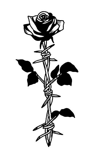 Barbed Wire With Rose Tattoo, Flowers Tattoo Men, Ripper Tattoo, Playboy Tattoo, Black Flash Tattoos, Tattoo Stencil Designs, Rose Tattoo Stencil, Spiderman Tattoo, Cool Tattoo Drawings